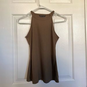 Brown Tan Halter Tank Top